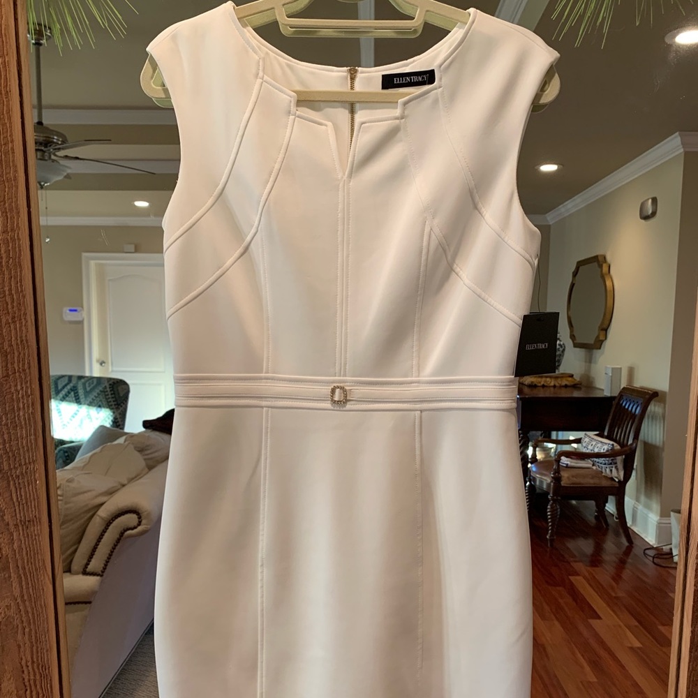 Ellen Tracy Winter White Dress